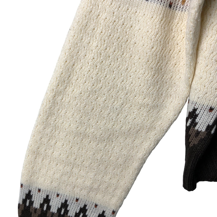McGREGOR Fair Isle Pattern Acrylic Knit Sweater, Men's Size L, Vintage acrylic brown type Vintage Second Hand