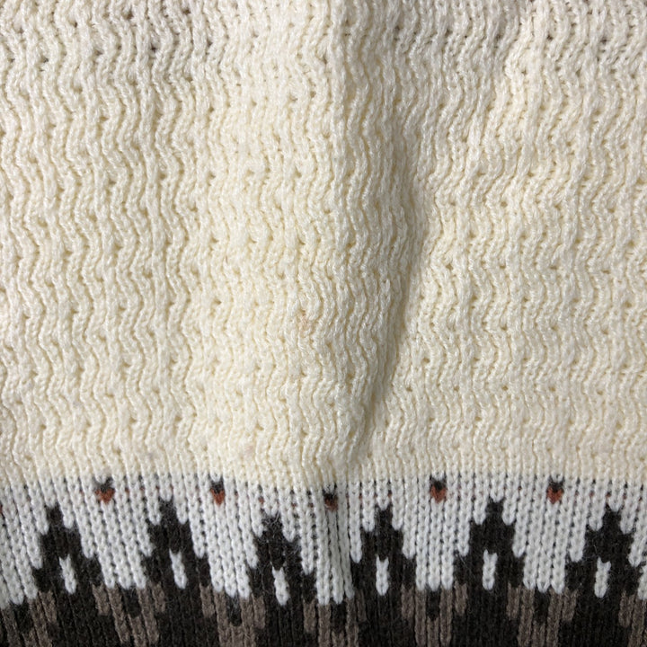 McGREGOR Fair Isle Pattern Acrylic Knit Sweater, Men's Size L, Vintage acrylic brown type Vintage Second Hand