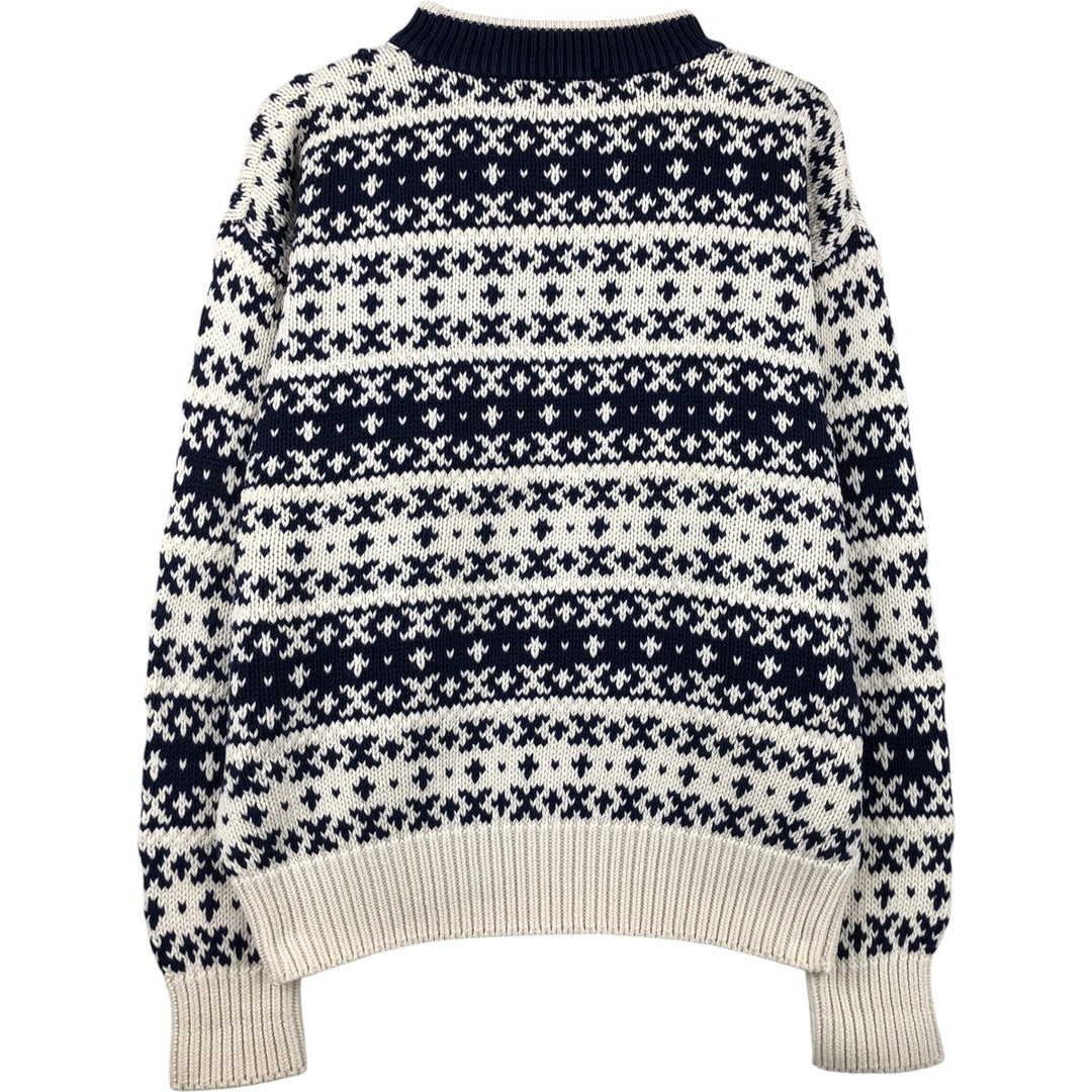 Vintage 80s-90'S Eddie Bauer all-over print cotton knit sweater, size L, men's cotton white type Vintage Second Hand