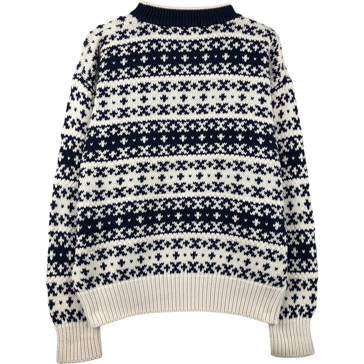 Vintage 80s-90'S Eddie Bauer all-over print cotton knit sweater, size L, men's cotton white type Vintage Second Hand