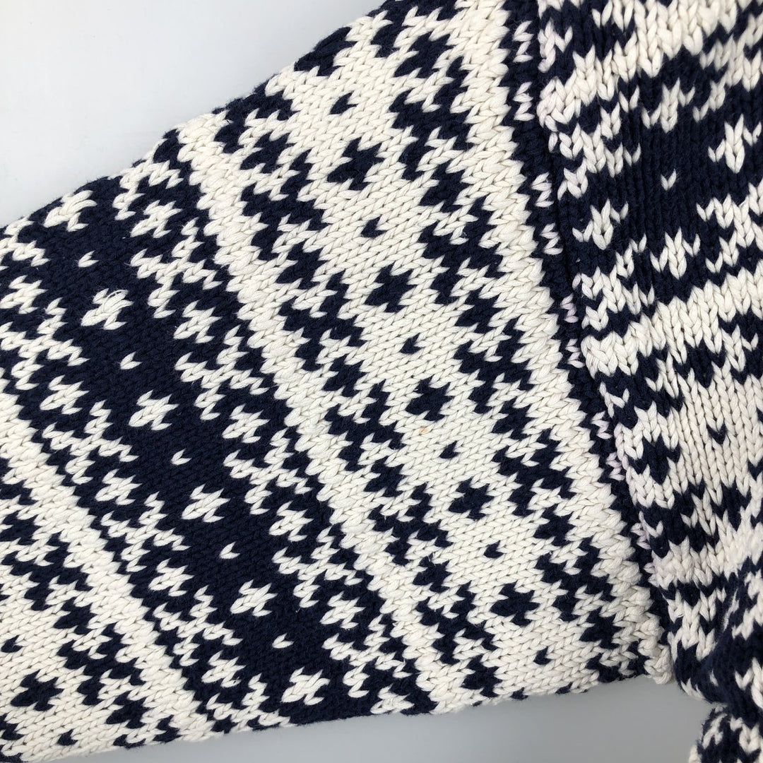 Vintage 80s-90'S Eddie Bauer all-over print cotton knit sweater, size L, men's cotton white type Vintage Second Hand