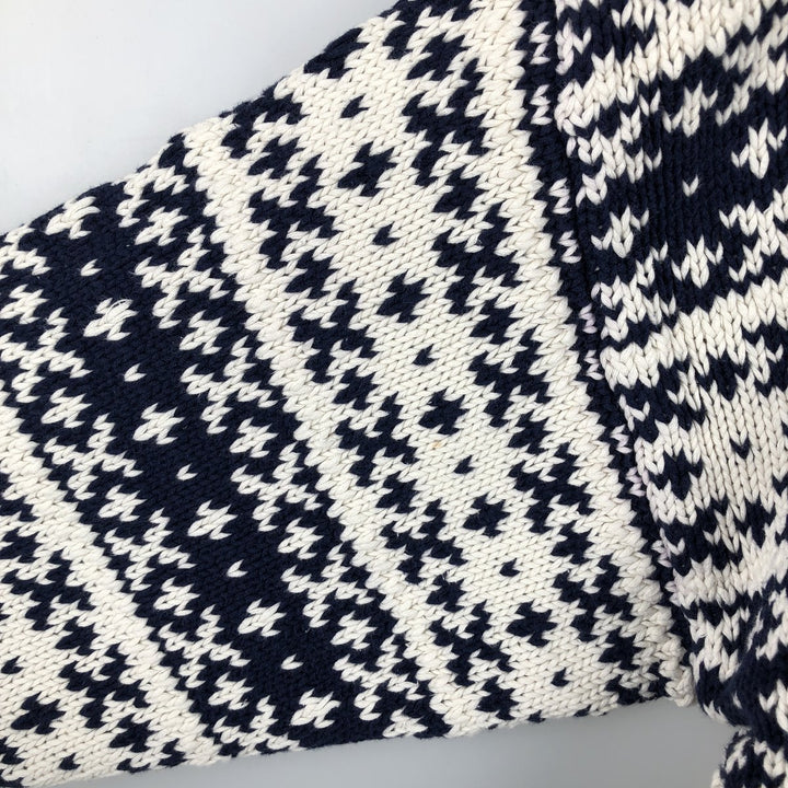 Vintage 80s-90'S Eddie Bauer all-over print cotton knit sweater, size L, men's cotton white type Vintage Second Hand