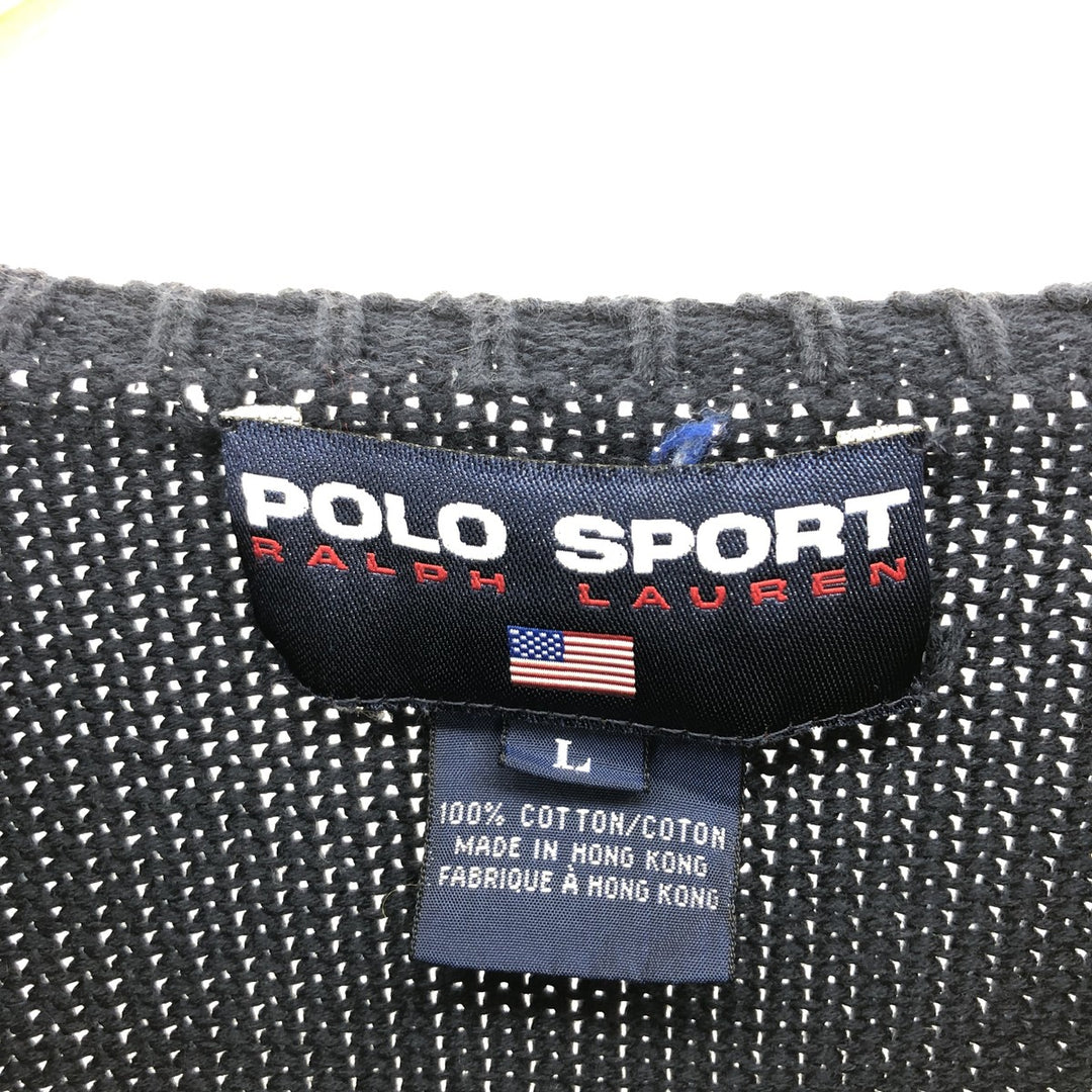 90'S Ralph Lauren POLO SPORT Polo Sport cotton knit sweater men's L vintage /eaa399210