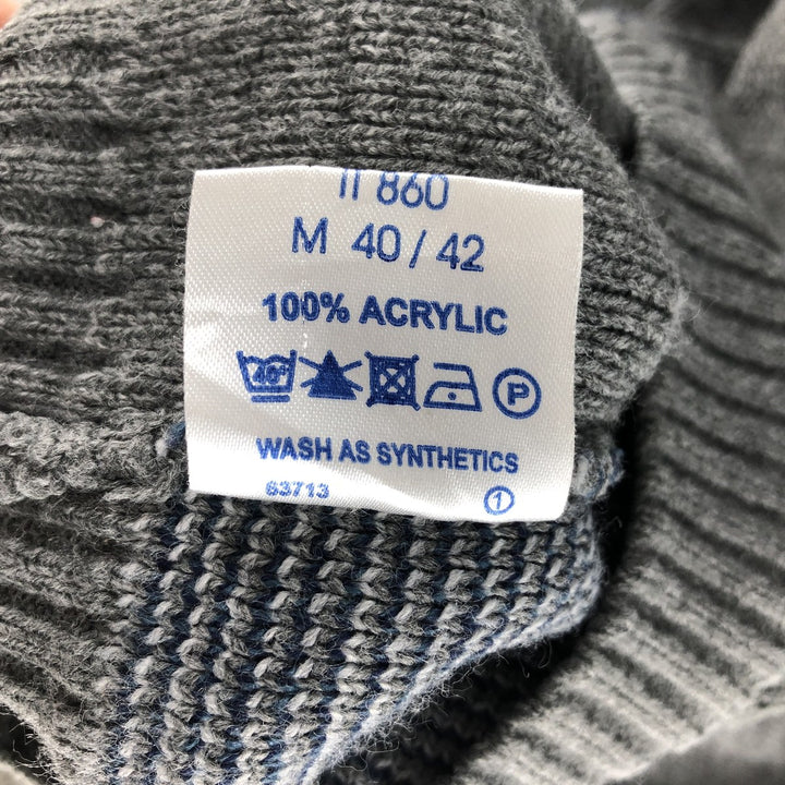 PREMIER MAN Argyle Pattern Acrylic Knit Sweater, Men's M size acrylic gray type Vintage Second Hand