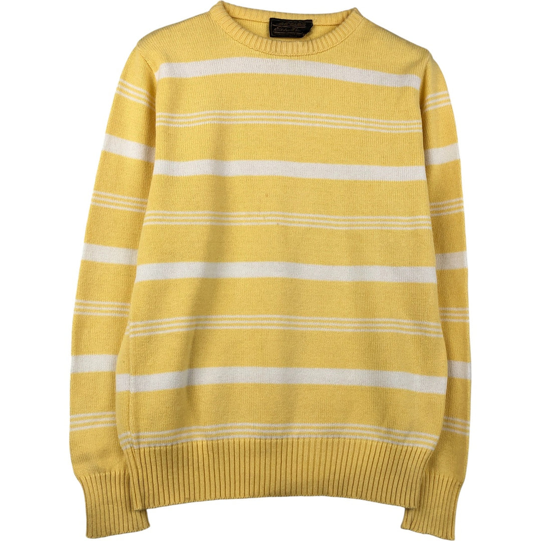 Vintage 1970s-1980'S Eddie Bauer black tag striped cotton knit sweater, men's size L cotton yellow type Vintage Second Hand