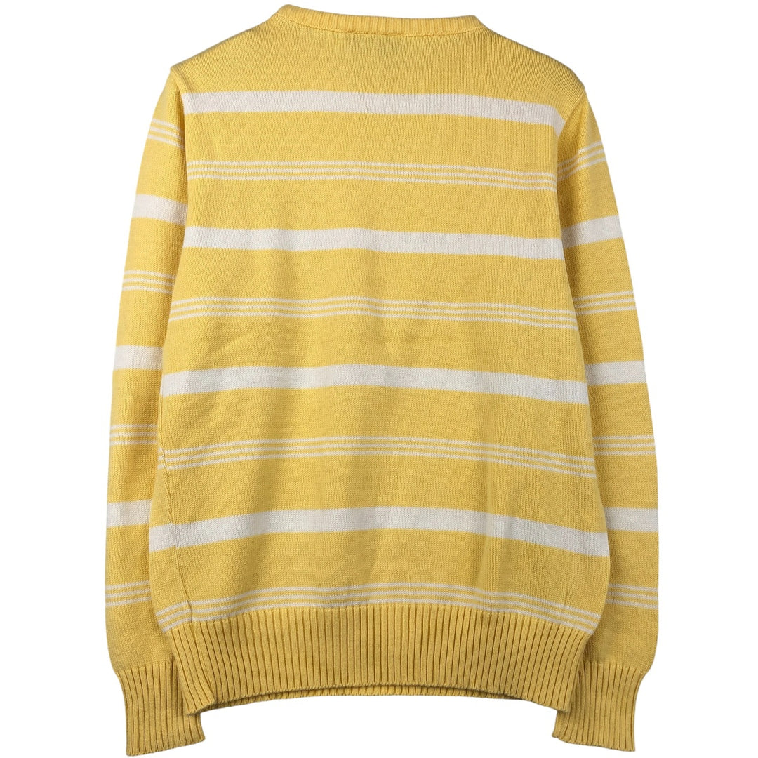 Vintage 1970s-1980'S Eddie Bauer black tag striped cotton knit sweater, men's size L cotton yellow type Vintage Second Hand