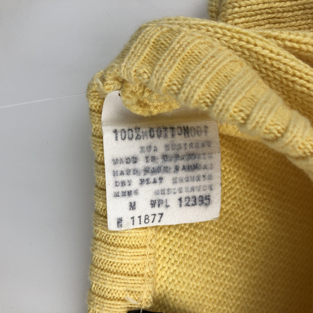 Vintage 1970s-1980'S Eddie Bauer black tag striped cotton knit sweater, men's size L cotton yellow type Vintage Second Hand