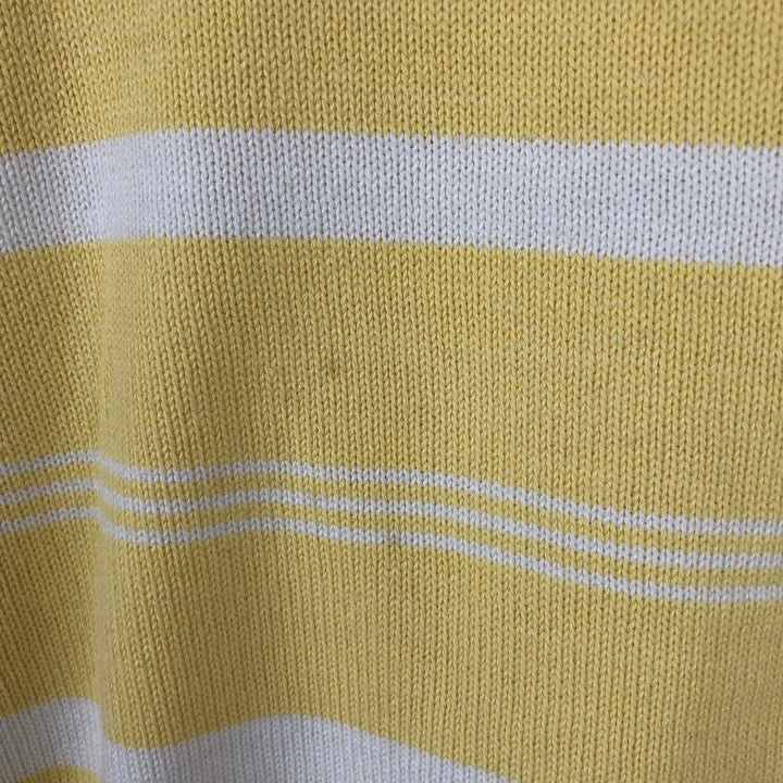 Vintage 1970s-1980'S Eddie Bauer black tag striped cotton knit sweater, men's size L cotton yellow type Vintage Second Hand