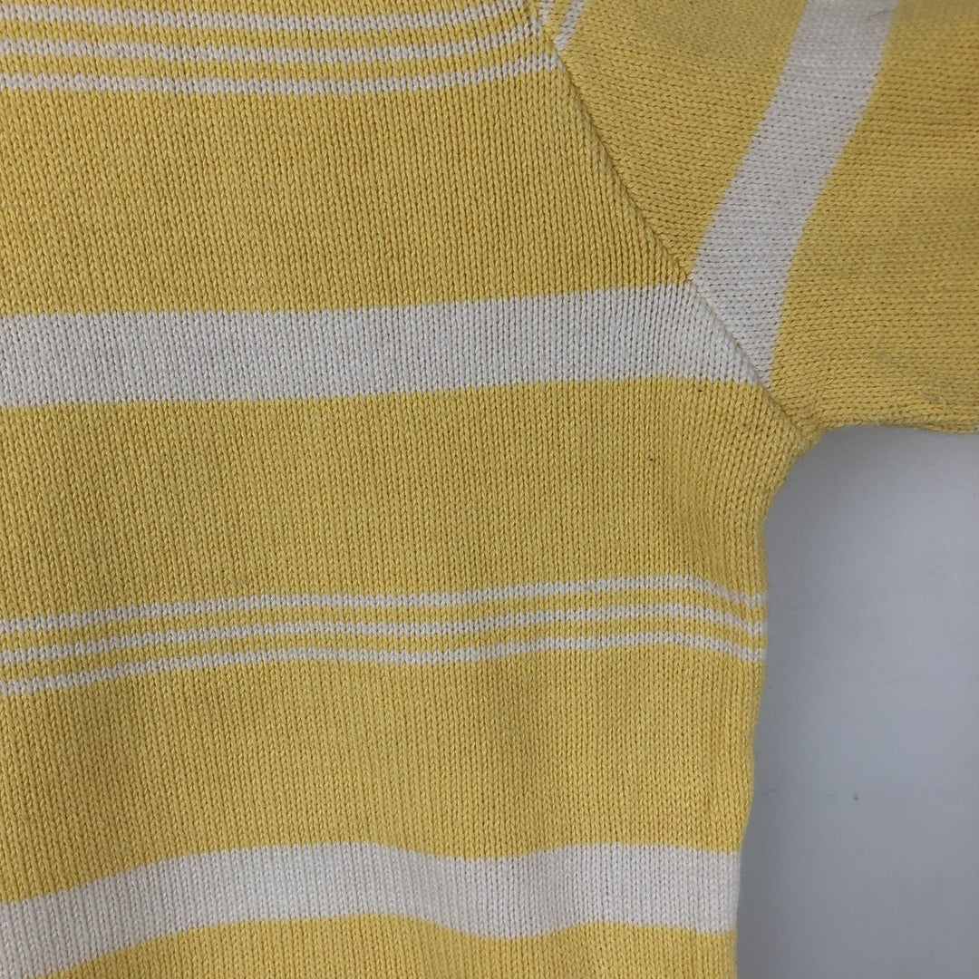 Vintage 1970s-1980'S Eddie Bauer black tag striped cotton knit sweater, men's size L cotton yellow type Vintage Second Hand