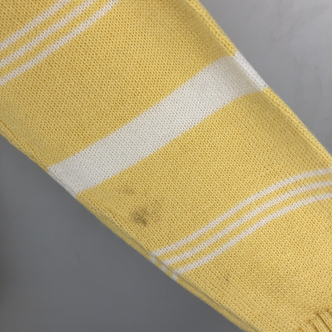 Vintage 1970s-1980'S Eddie Bauer black tag striped cotton knit sweater, men's size L cotton yellow type Vintage Second Hand