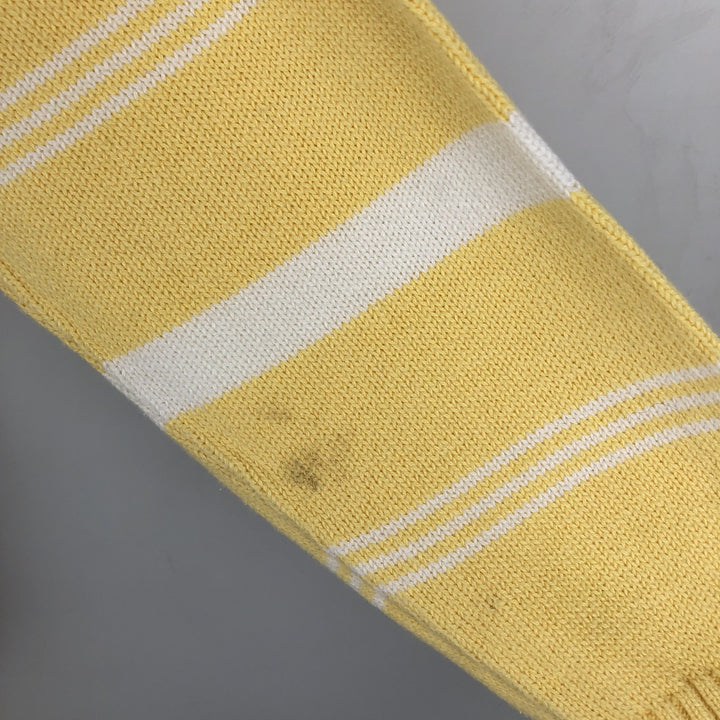 Vintage 1970s-1980'S Eddie Bauer black tag striped cotton knit sweater, men's size L cotton yellow type Vintage Second Hand