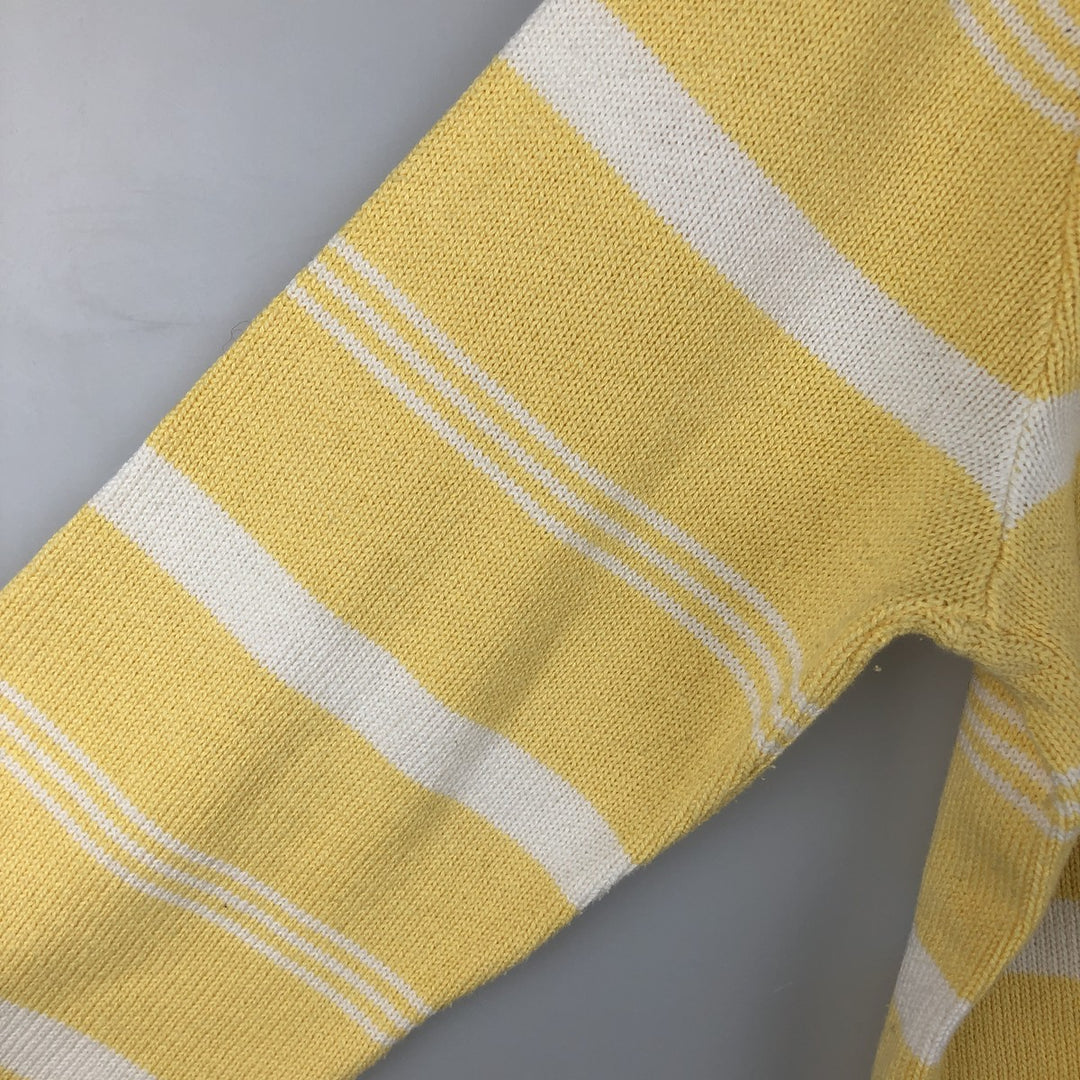 Vintage 1970s-1980'S Eddie Bauer black tag striped cotton knit sweater, men's size L cotton yellow type Vintage Second Hand