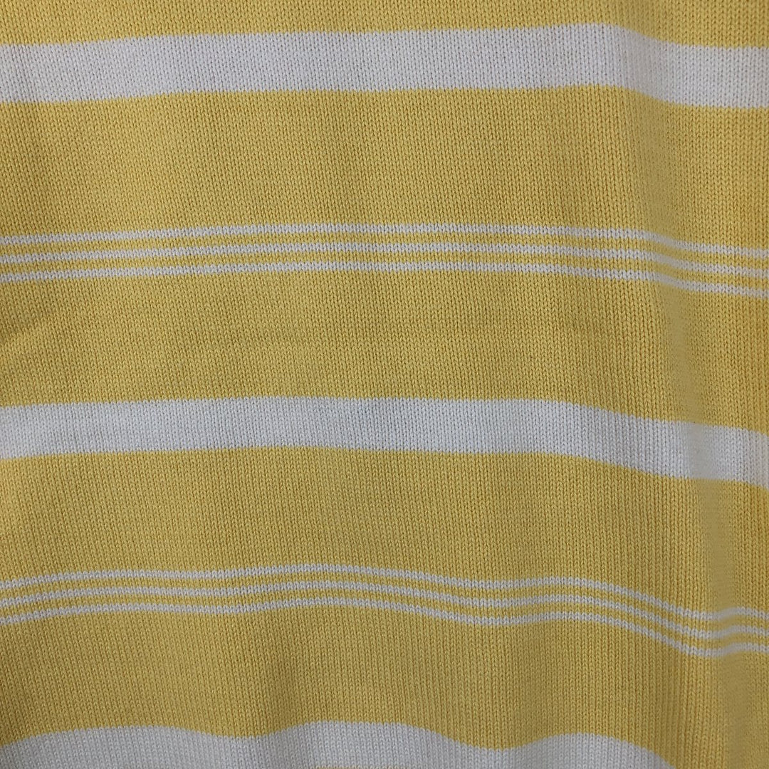 Vintage 1970s-1980'S Eddie Bauer black tag striped cotton knit sweater, men's size L cotton yellow type Vintage Second Hand