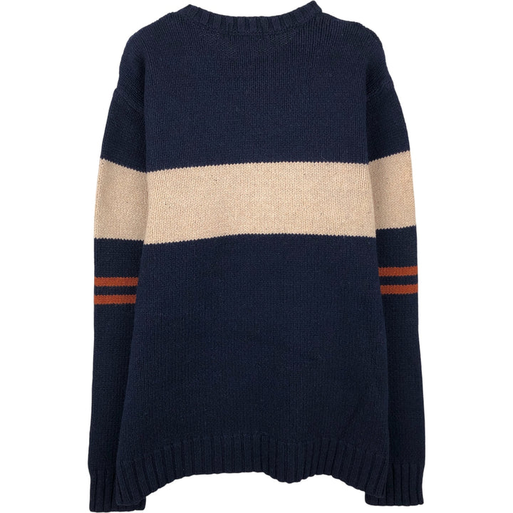 Eddie Bauer Cotton Knit Sweater, Men's XL cotton navy blue type Vintage Second Hand