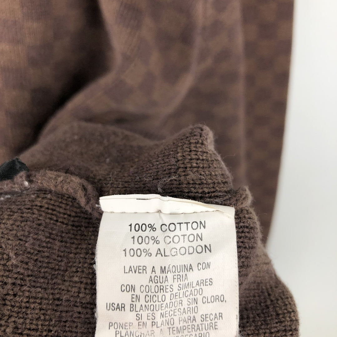 Vintage Vans Check Pattern Cotton Knit Sweater, Men's Size XL cotton brown type Vintage Second Hand