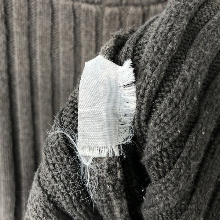 Harley-Davidson Ribbed High-Neck Cotton Knit Sweater, Made in USA, Men's Size L unclear Charcoal Vintage Second Hand