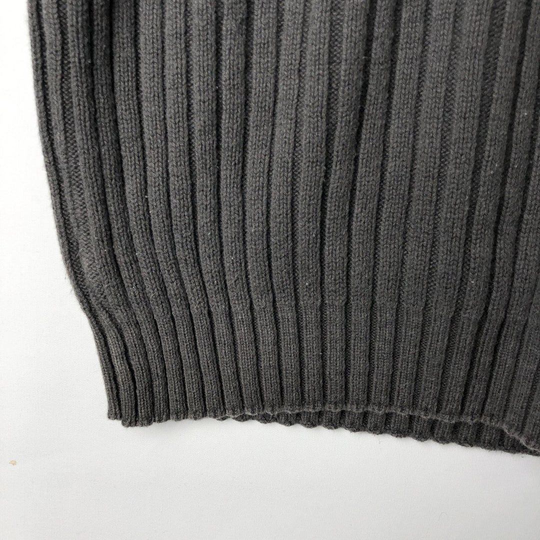Harley-Davidson Ribbed High-Neck Cotton Knit Sweater, Made in USA, Men's Size L unclear Charcoal Vintage Second Hand