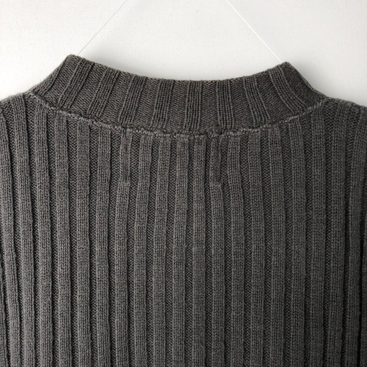Harley-Davidson Ribbed High-Neck Cotton Knit Sweater, Made in USA, Men's Size L unclear Charcoal Vintage Second Hand