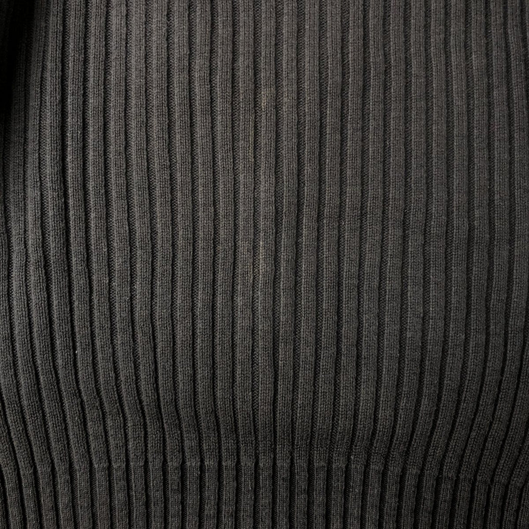 Harley-Davidson Ribbed High-Neck Cotton Knit Sweater, Made in USA, Men's Size L unclear Charcoal Vintage Second Hand
