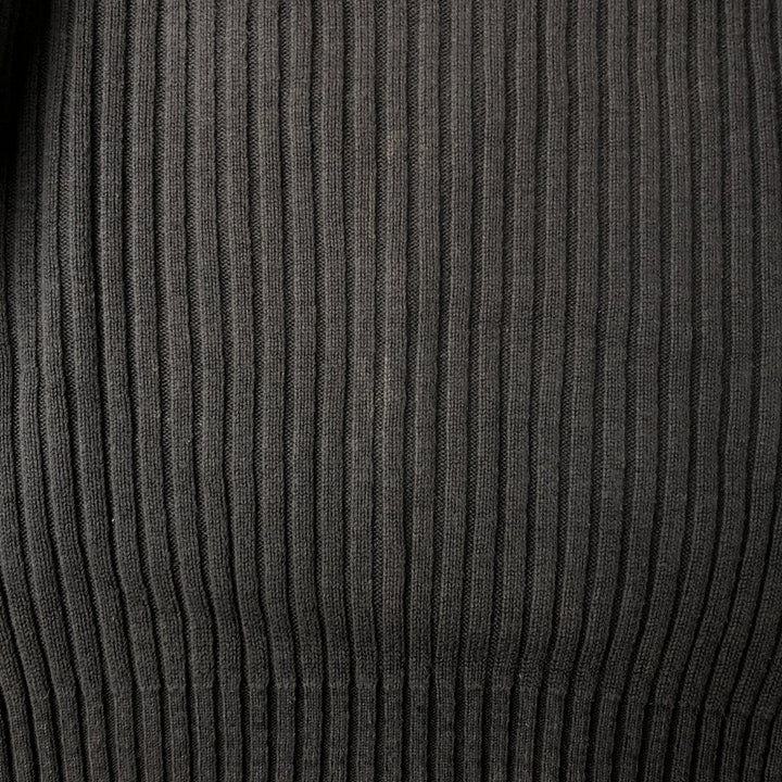 Harley-Davidson Ribbed High-Neck Cotton Knit Sweater, Made in USA, Men's Size L unclear Charcoal Vintage Second Hand