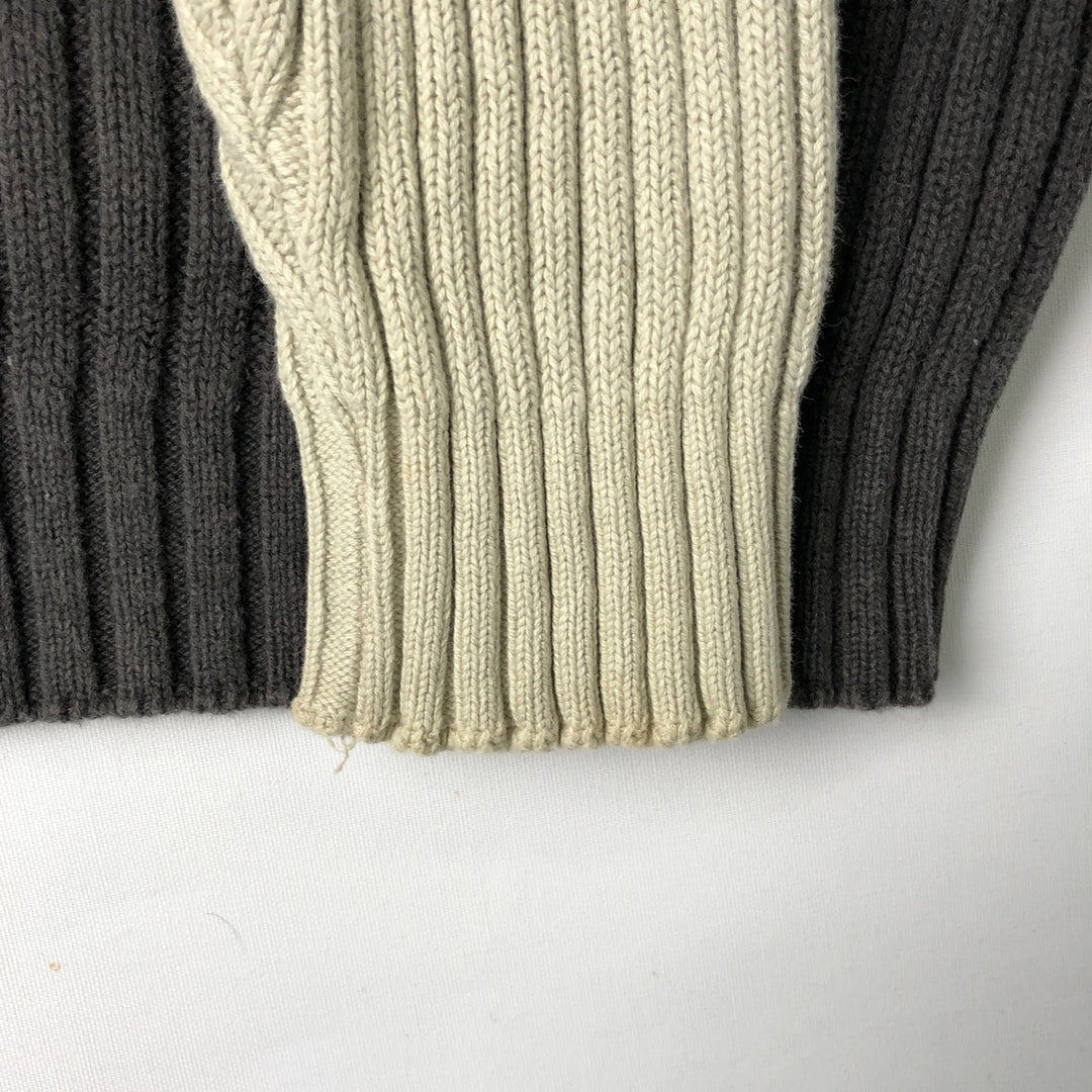 Harley-Davidson Ribbed High-Neck Cotton Knit Sweater, Made in USA, Men's Size L unclear Charcoal Vintage Second Hand