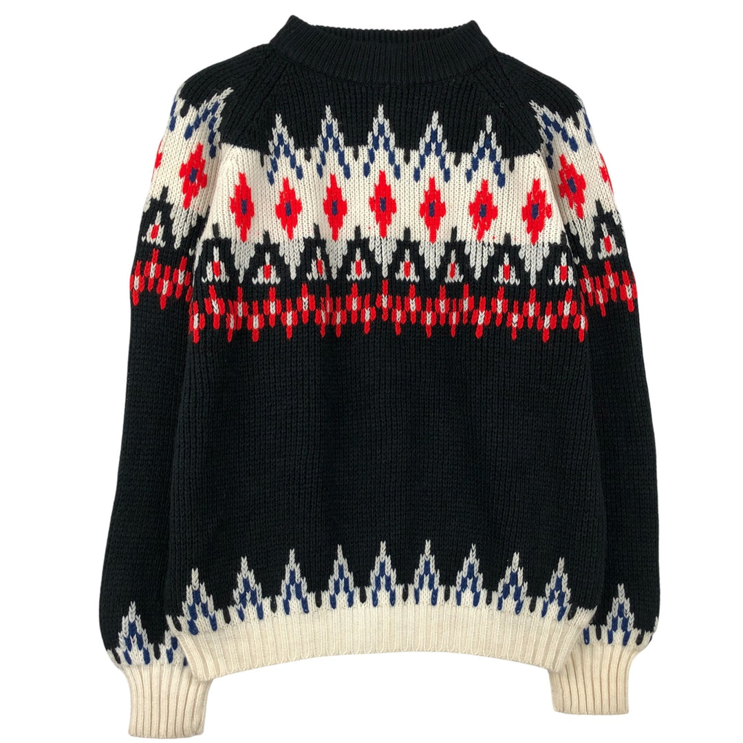 ALDO ROMANO All-Over Print Nordic Sweater, Men's Size Small acrylic black type Vintage Second Hand