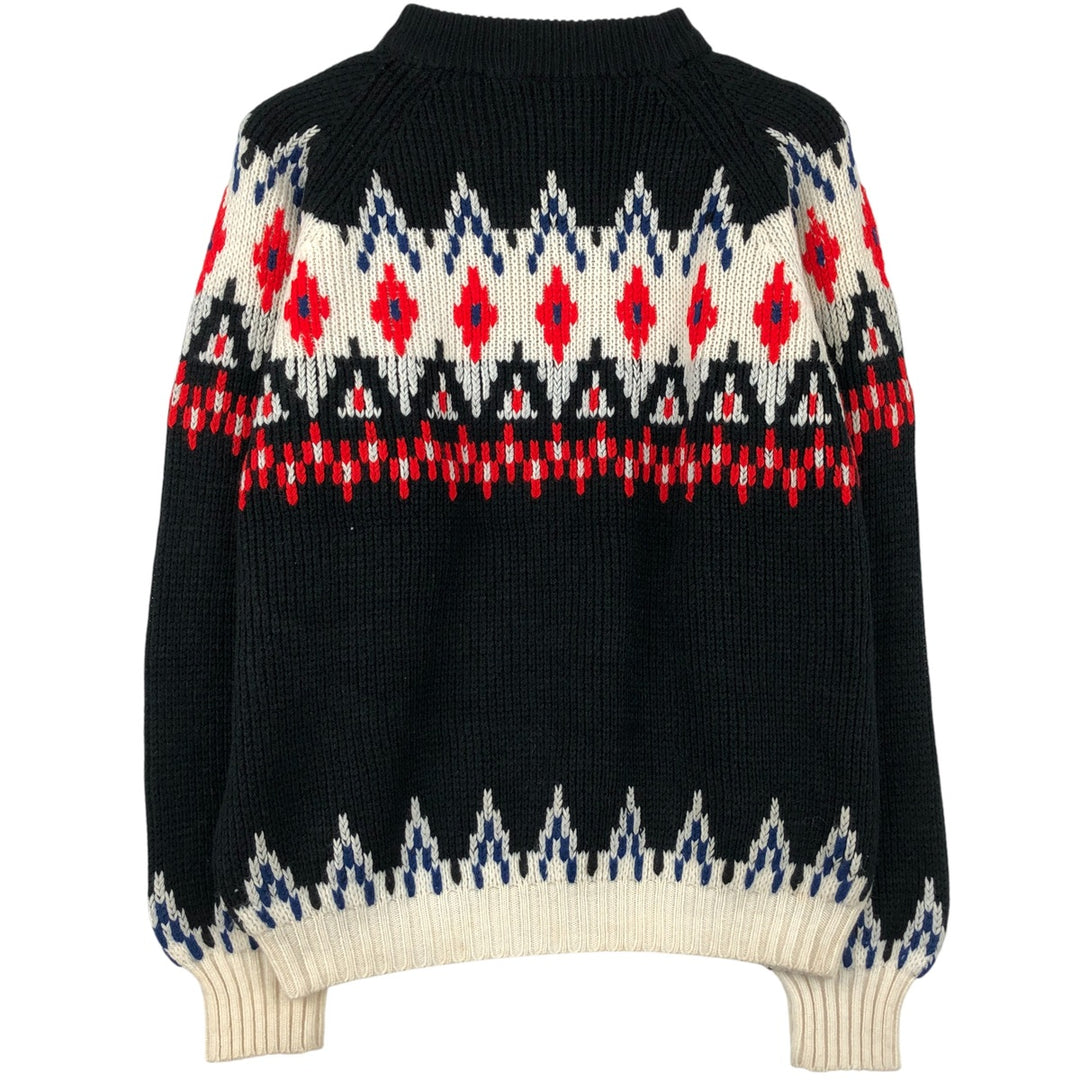 ALDO ROMANO All-Over Print Nordic Sweater, Men's Size Small acrylic black type Vintage Second Hand
