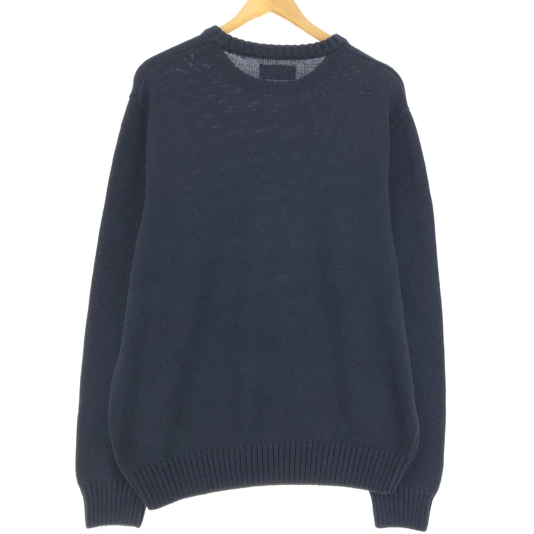 Chaps Cotton Knit Sweater, Men's Size L unclear black type Vintage Second Hand