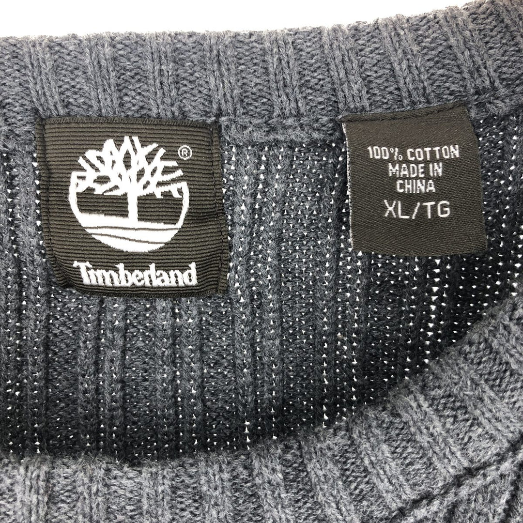 Timberland Men's Cotton Knit Sweater, Size XL cotton gray type Vintage Second Hand