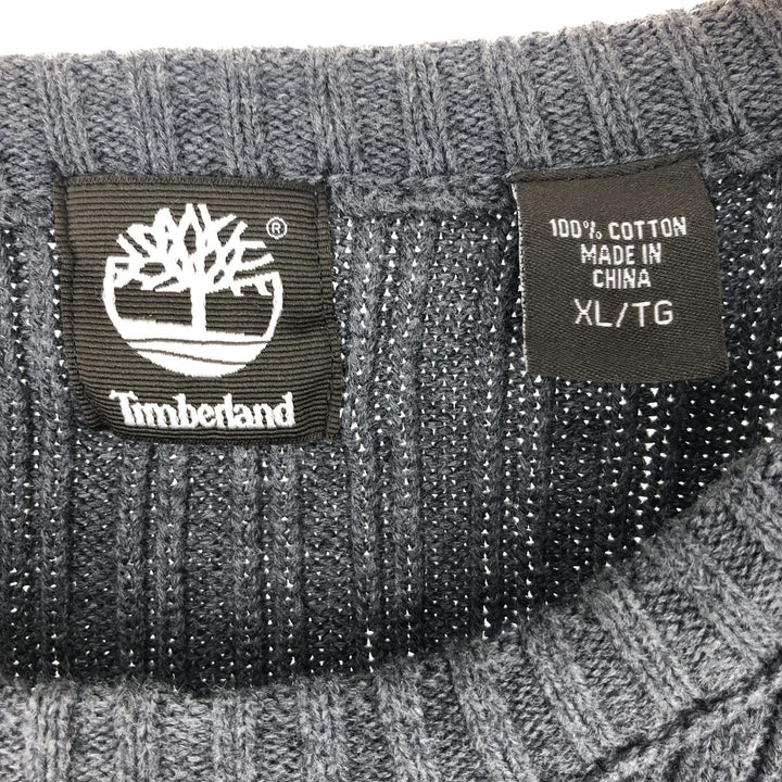 Timberland Men's Cotton Knit Sweater, Size XL cotton gray type Vintage Second Hand