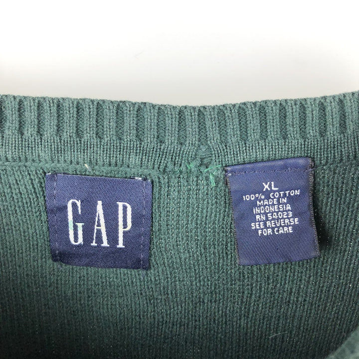 90'S GAP Vintage Cotton Knit Sweater, Men's XL cotton green type Vintage Second Hand