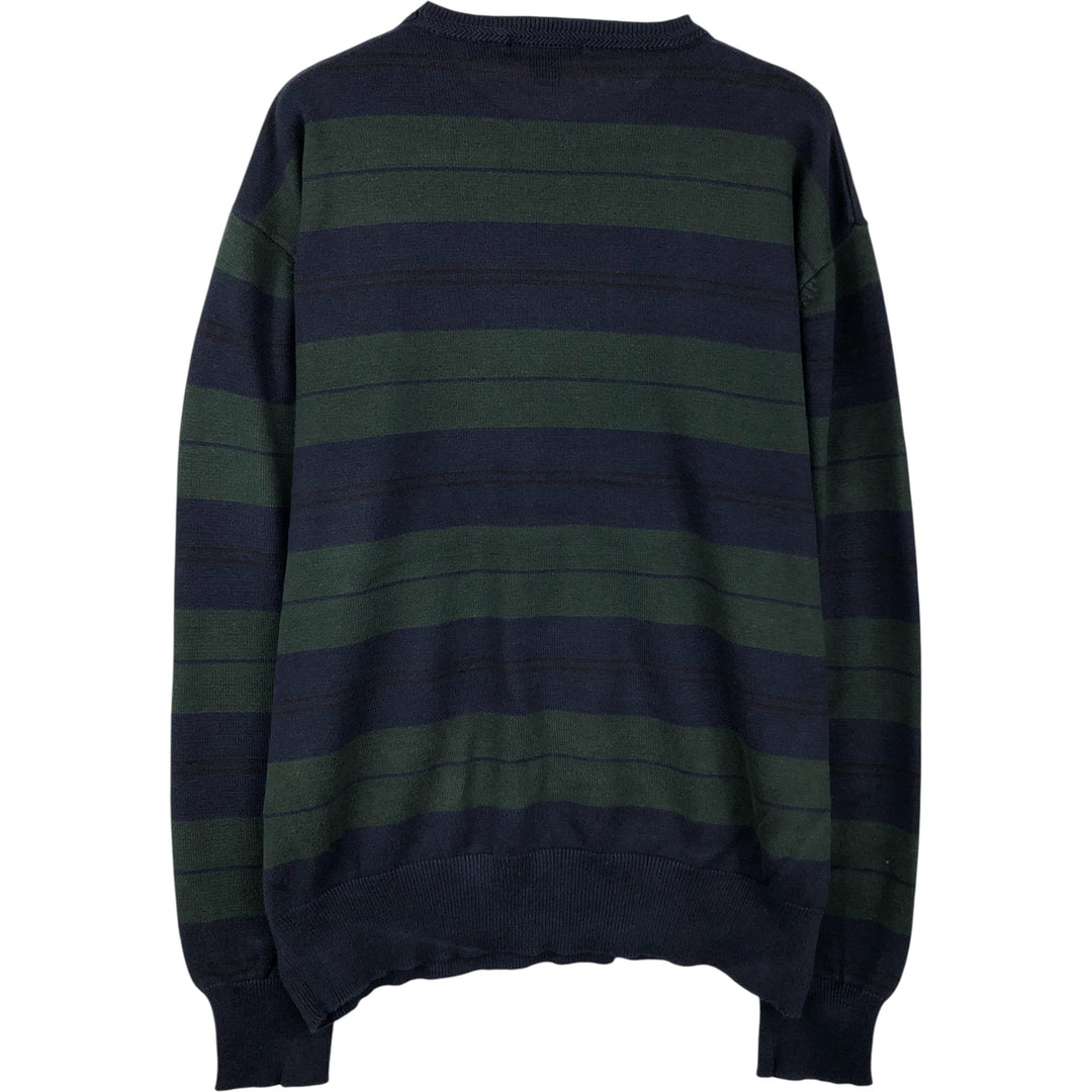 90'S Vintage Nautica Striped Cotton Knit Sweater, Men's Size XL cotton navy blue type Vintage Second Hand