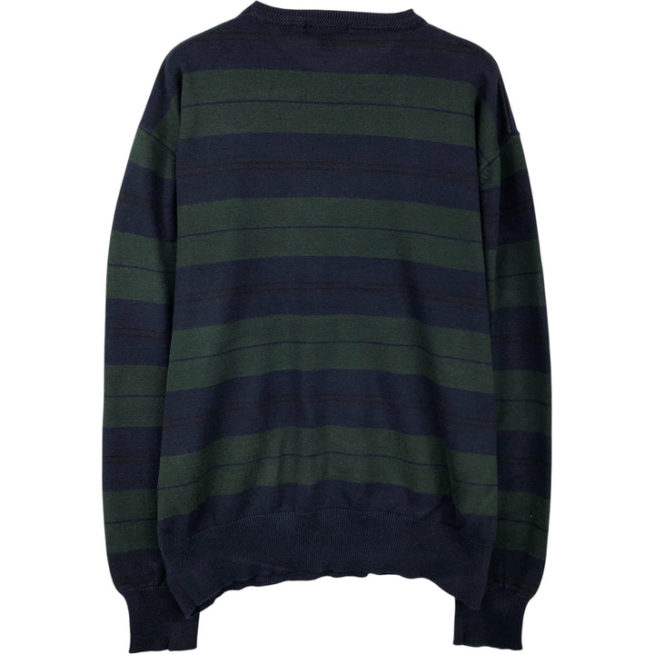 90'S Vintage Nautica Striped Cotton Knit Sweater, Men's Size XL cotton navy blue type Vintage Second Hand