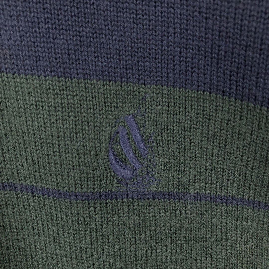 90'S Vintage Nautica Striped Cotton Knit Sweater, Men's Size XL cotton navy blue type Vintage Second Hand