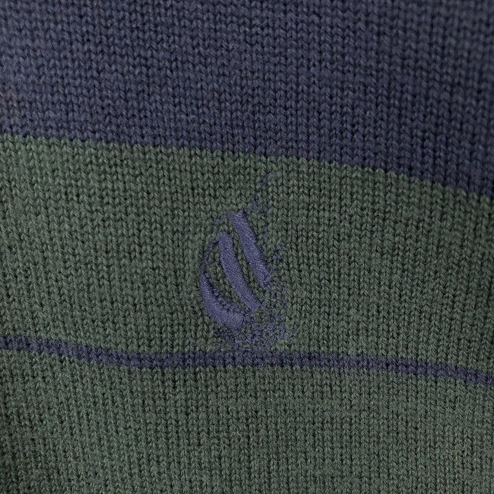 90'S Vintage Nautica Striped Cotton Knit Sweater, Men's Size XL cotton navy blue type Vintage Second Hand