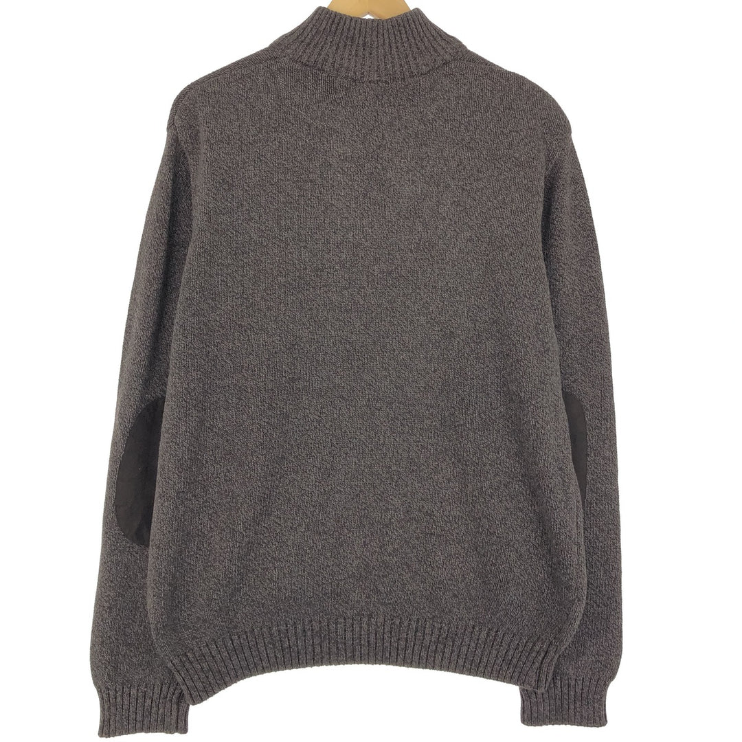 CHAPS High Neck Cotton Knit Half Button Sweater, Men's Size XL cotton brown type Vintage Second Hand