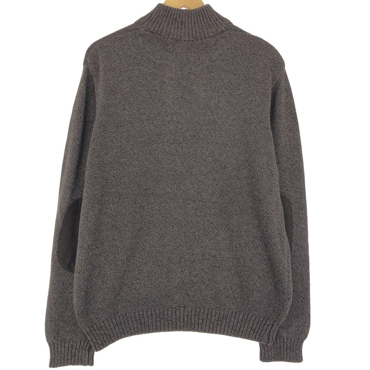 CHAPS High Neck Cotton Knit Half Button Sweater, Men's Size XL cotton brown type Vintage Second Hand