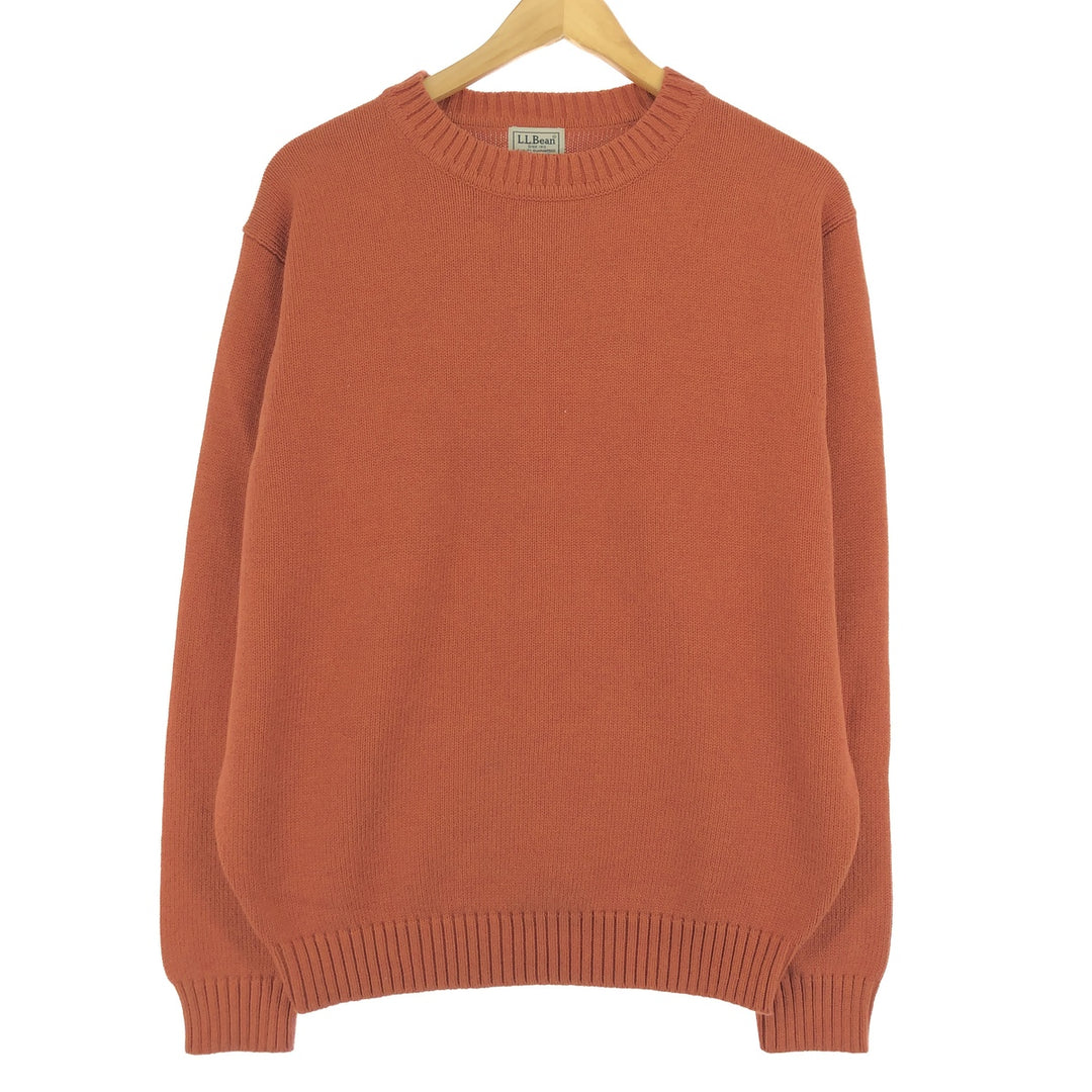 LLBean Cotton Knit Sweater, Men's Size M cotton orange type Vintage Second Hand