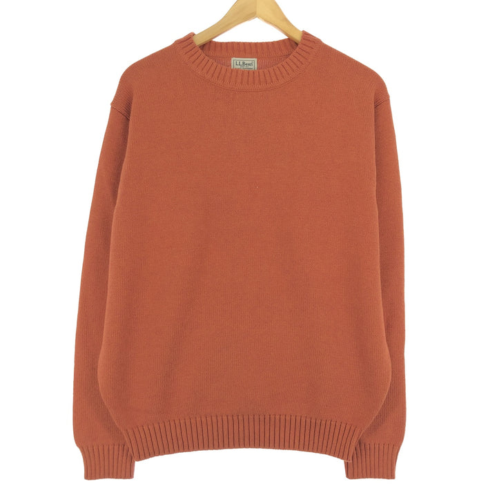 LLBean Cotton Knit Sweater, Men's Size M cotton orange type Vintage Second Hand