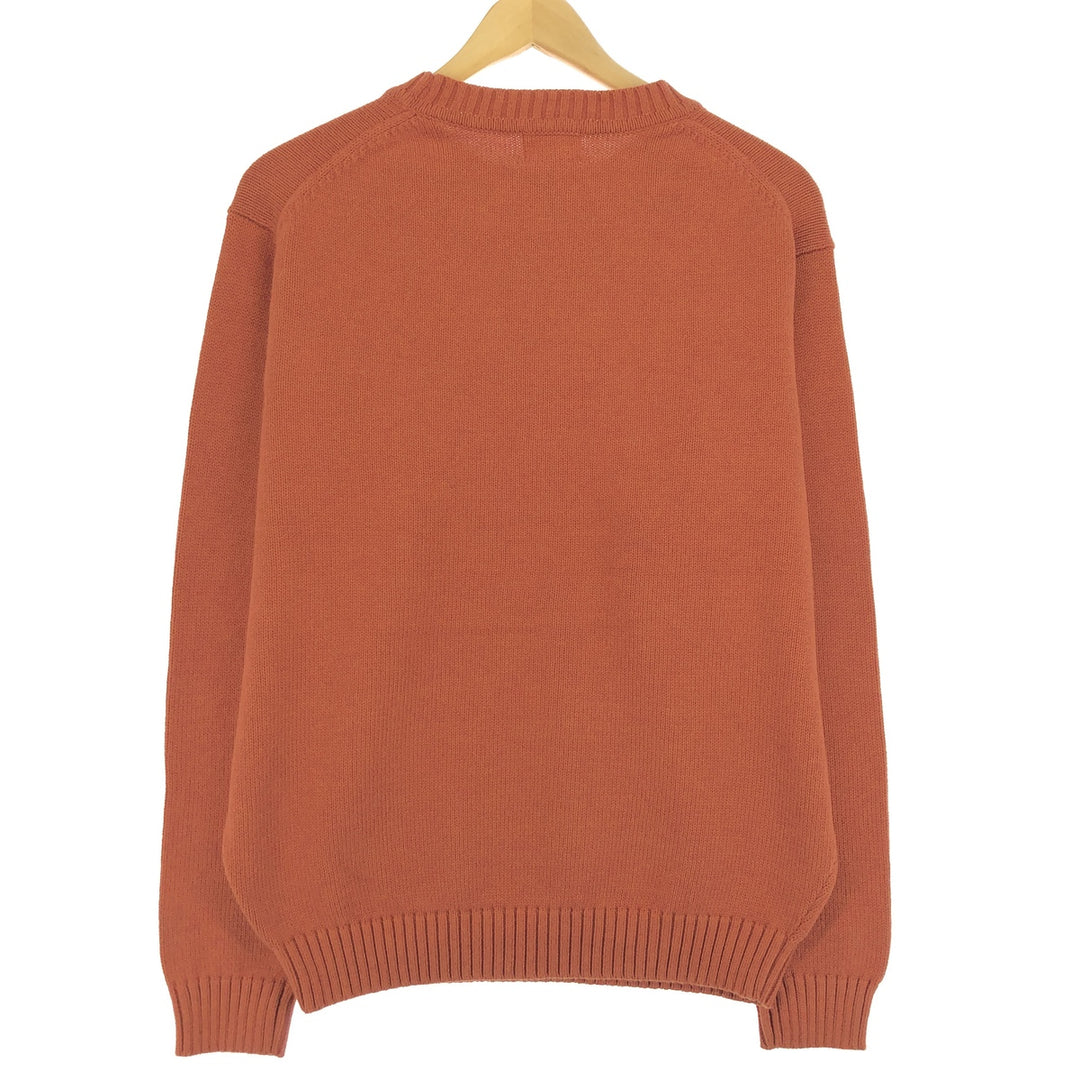 LLBean Cotton Knit Sweater, Men's Size M cotton orange type Vintage Second Hand