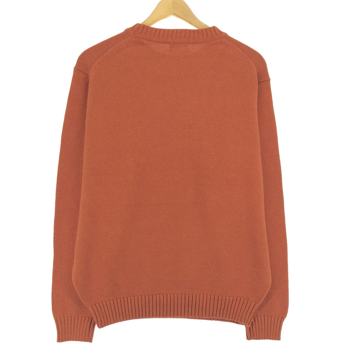 LLBean Cotton Knit Sweater, Men's Size M cotton orange type Vintage Second Hand