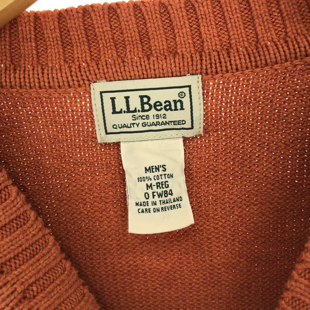 LLBean Cotton Knit Sweater, Men's Size M cotton orange type Vintage Second Hand