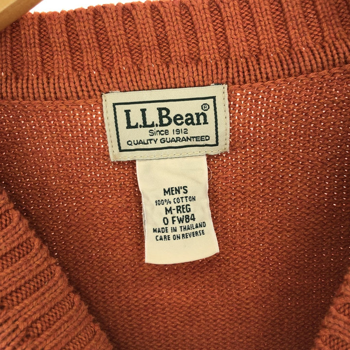 LLBean Cotton Knit Sweater, Men's Size M cotton orange type Vintage Second Hand