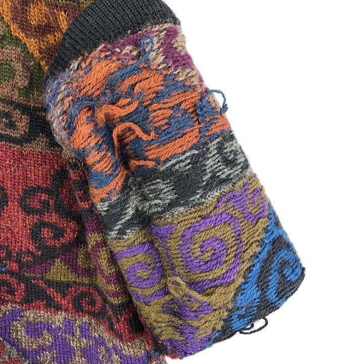 Peruvian Connection All-Over Geometric Print Alpaca Knit Cardigan, Women's Size M alpaca red type Vintage Second Hand