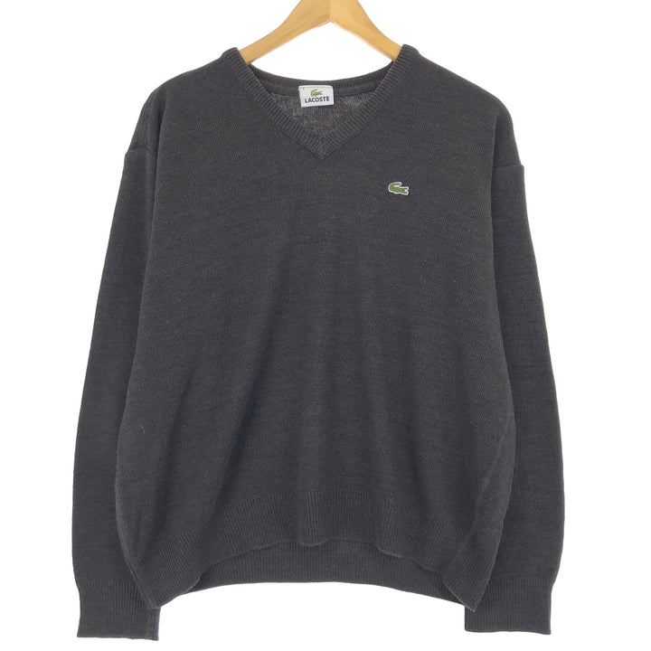 Lacoste LACOSTE V-neck wool x acrylic knit sweater size 4, equivalent to men's L / eaa399389