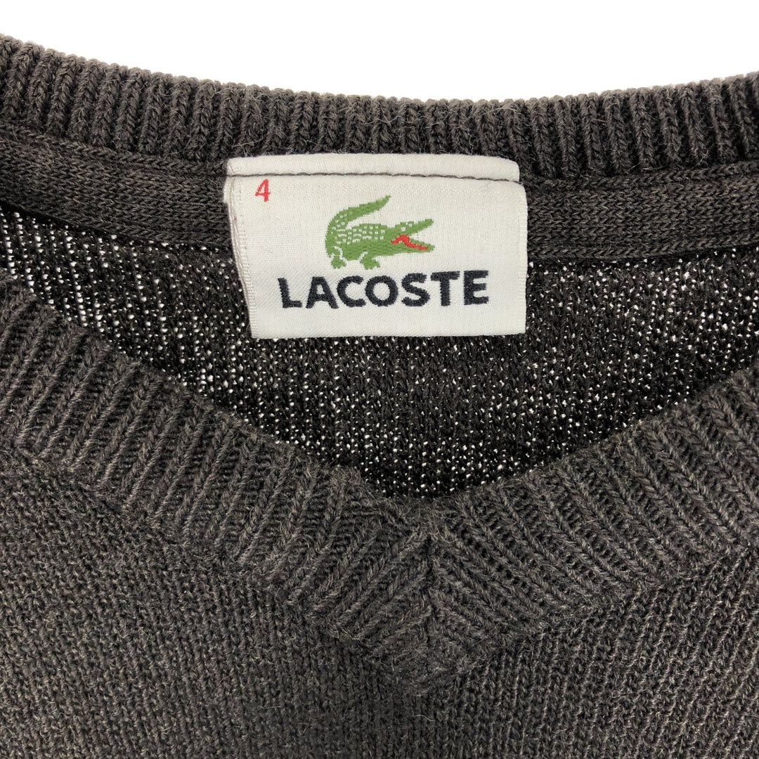 Lacoste LACOSTE V-neck wool x acrylic knit sweater size 4, equivalent to men's L / eaa399389