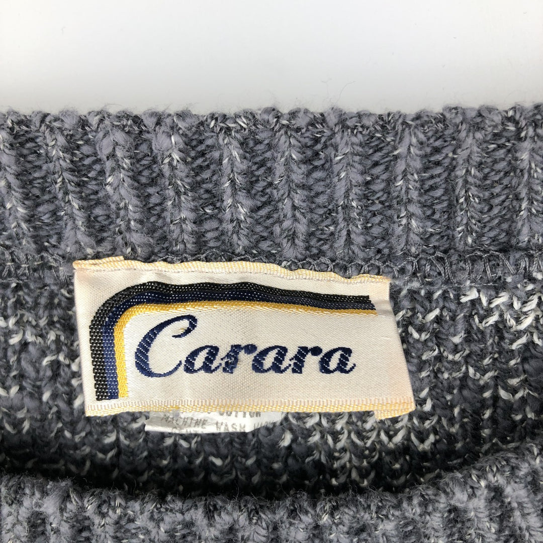 Carara Diamond Pattern Cotton Knit Sweater, Men's Size L cotton gray type Vintage Second Hand