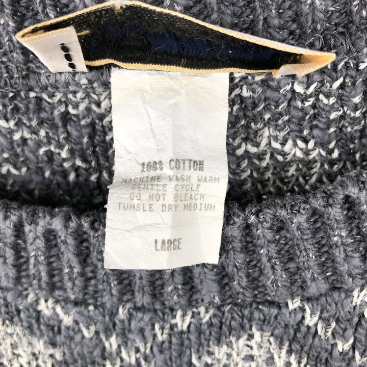 Carara Diamond Pattern Cotton Knit Sweater, Men's Size L cotton gray type Vintage Second Hand