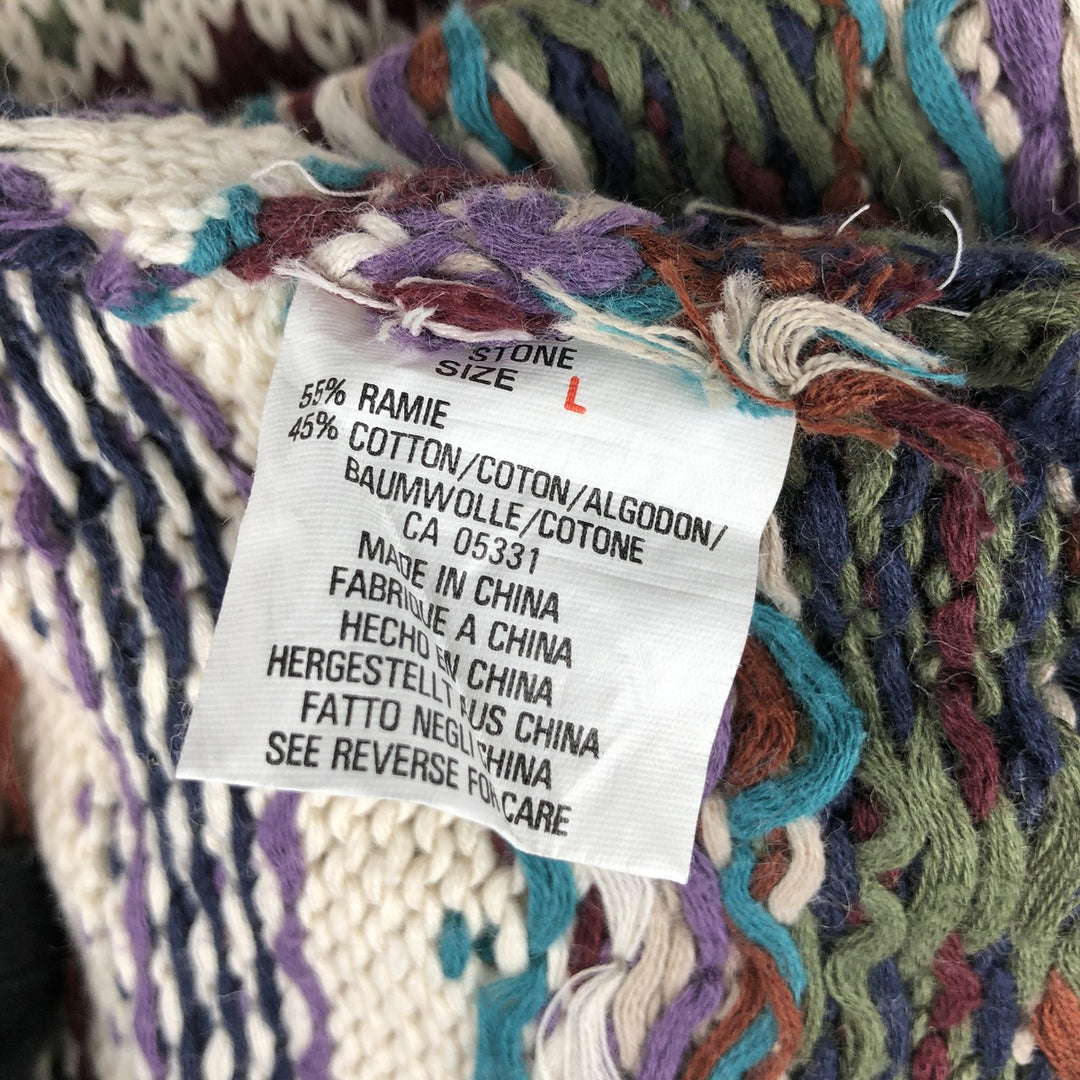 Vintage 1990'S WOOLRICH Fair Isle Pattern Mock Neck Knit Sweater, Men's Size L wool ivory Vintage Second Hand