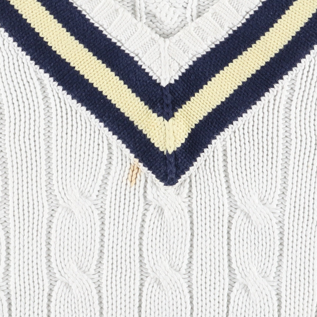 Ralph Lauren POLO by Ralph Lauren Tilden Knit Sweater Made in Macau XXL Men's XXL Long Sleeve V-neck Cable Knit /eaa399435